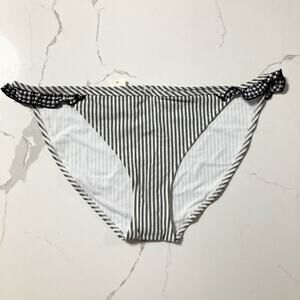 Aerie by American Eagle Striped Bikini Swim Bottom w/ Gingham Ruffles Size M NWT